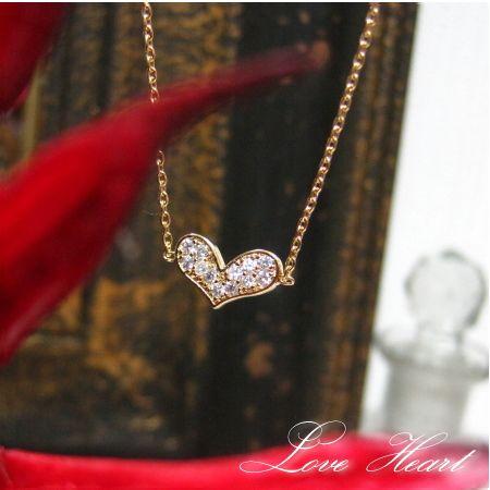 K14GP パヴェハートブレスレット 繊細な細みイエローゴールド | 