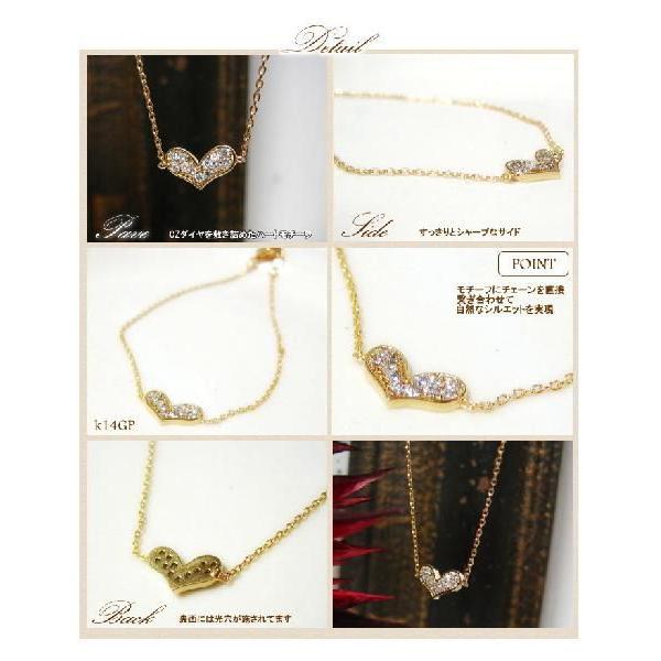 K14GP パヴェハートブレスレット 繊細な細みイエローゴールド |  | 02