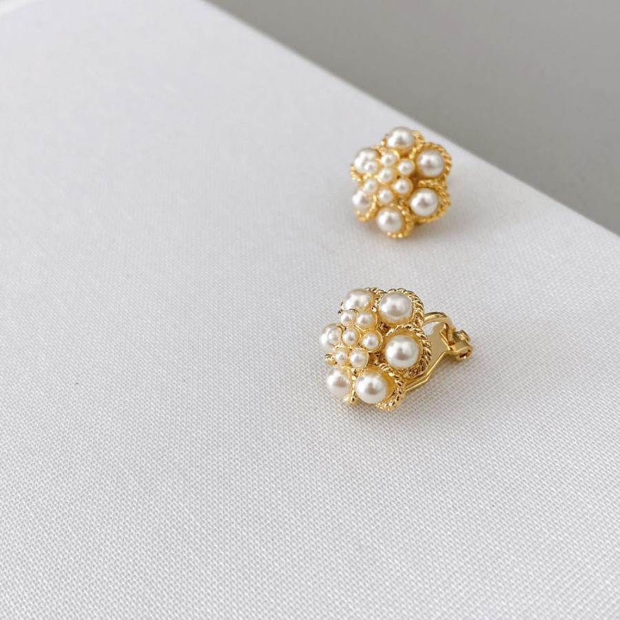フラワーパール ピアス / イヤリング クリップタイプ コーデをモードに格上げ |  | 08