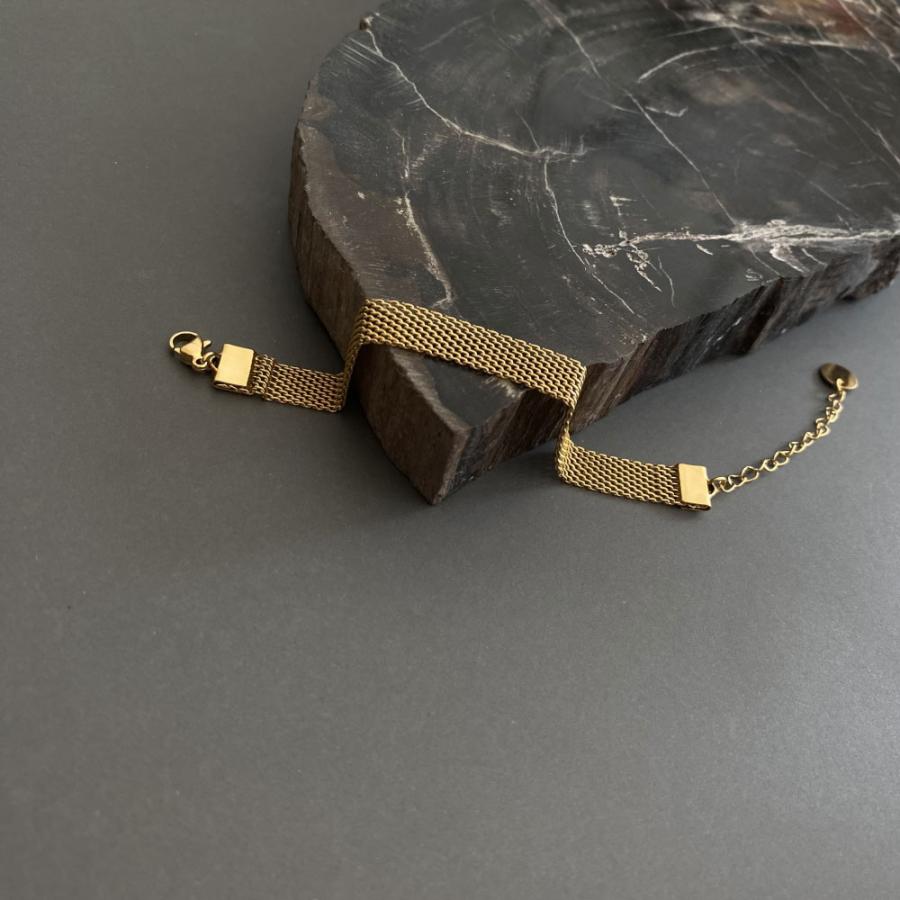 SUS316L サージカルステンレス メッシュブレスレット ワイド クラシカル 軽やか アジャスター |  | 01