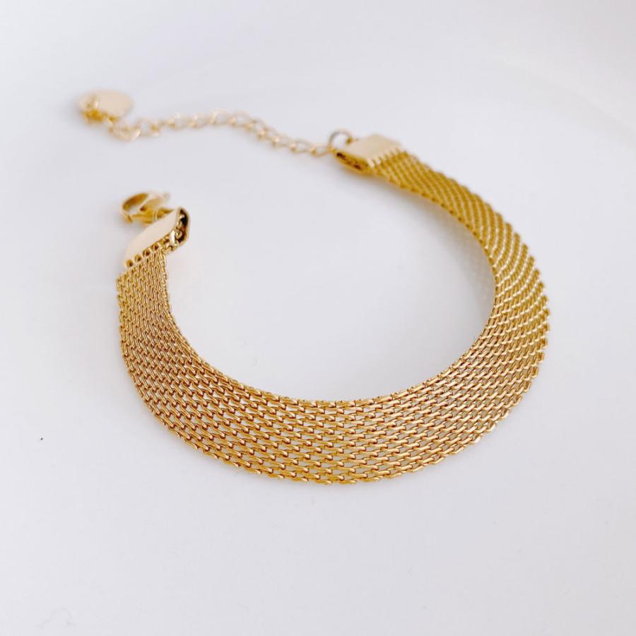 SUS316L サージカルステンレス メッシュブレスレット ワイド クラシカル 軽やか アジャスター |  | 07