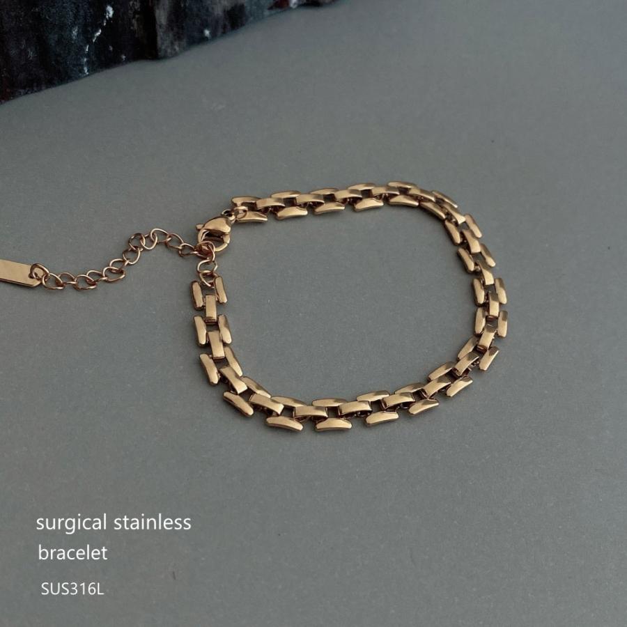 ステンレスブレスレット SUS316L サージカル スクエアチェーン | 