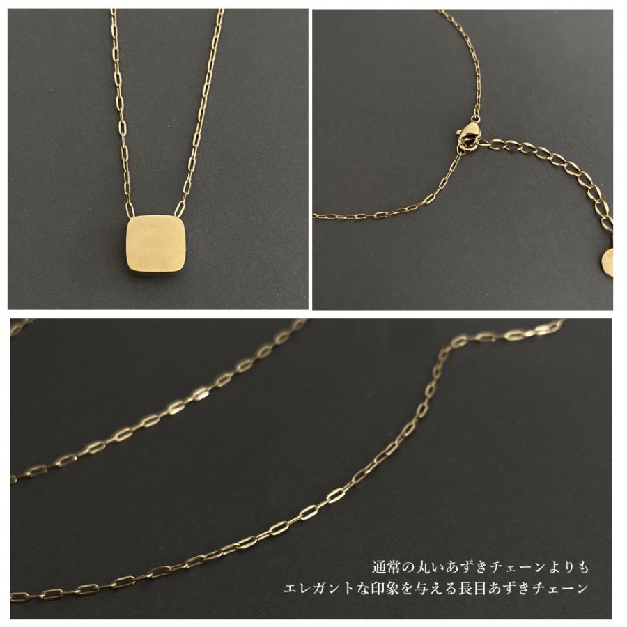 キャッツアイストーン SUS316L スクエアネックレス 細みチェーン 華奢 |  | 05