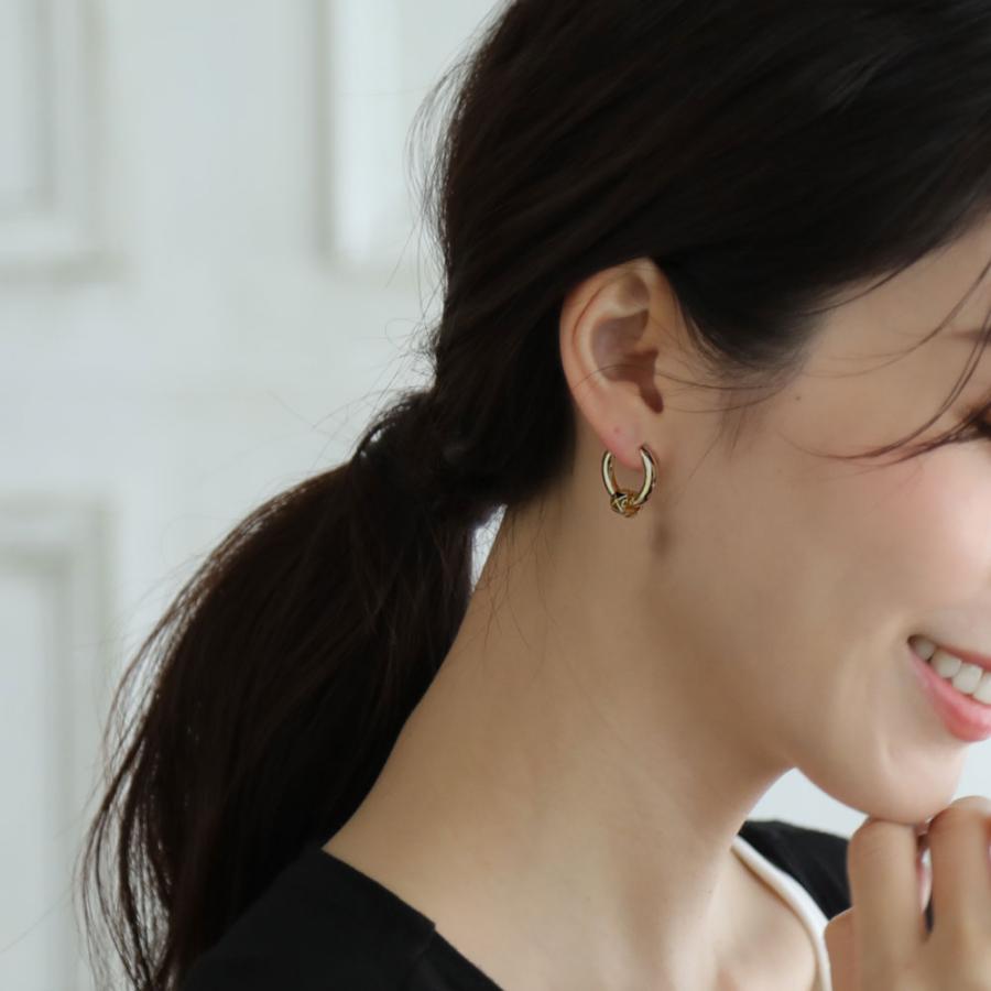 2way サージカルステンレス フープピアス カットチェック柄 簡単取り外し サークルパーツ アレルギー SUS316L ステンレス |  | 02