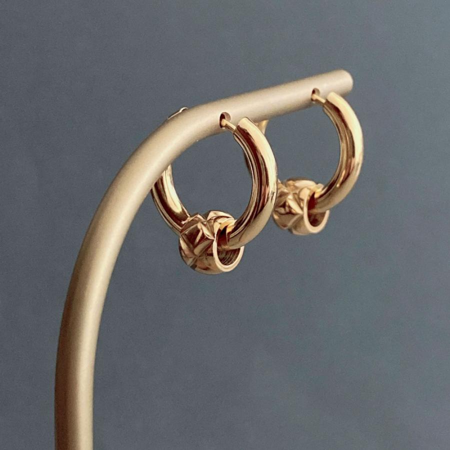 2way サージカルステンレス フープピアス カットチェック柄 簡単取り外し サークルパーツ アレルギー SUS316L ステンレス |  | 07