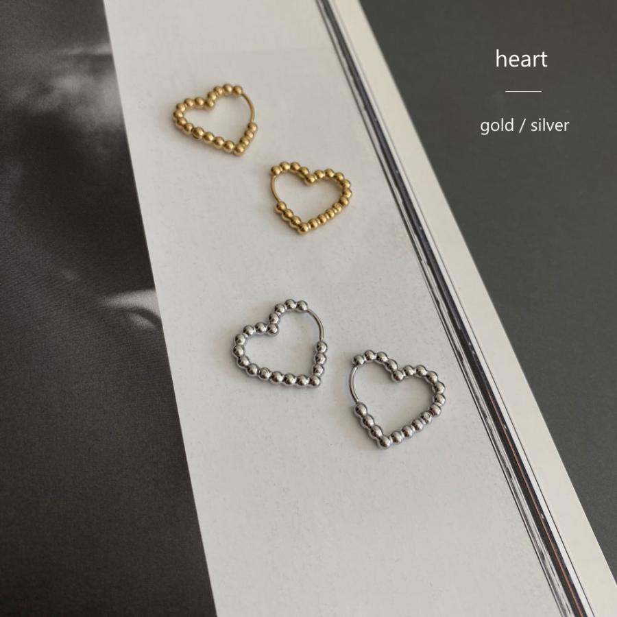 SUS316L サージカル メタル ボール フープピアス キャッチレス ボールデザイン ハート オーバル ドロップ |  | 10