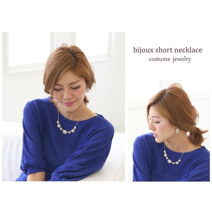 パール＆ビジューショートネックレス/コスチュームジュエリー |  | 01
