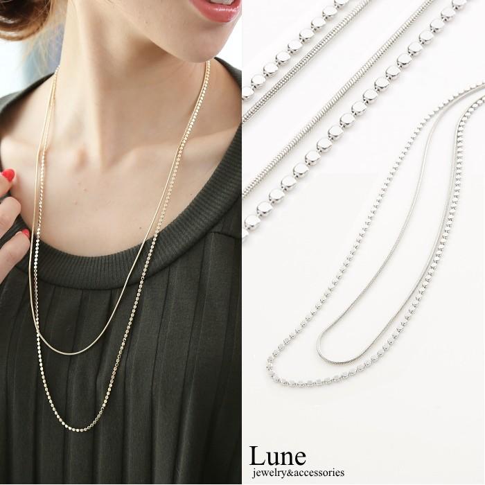 2連ネックレス ロングネックレス 70cm しなやかチェーン 華奢 | 