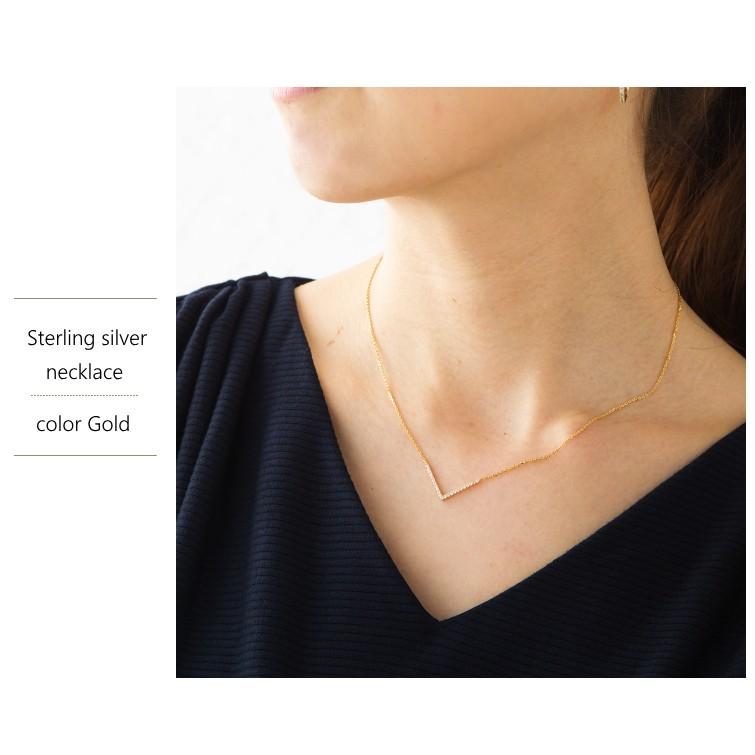スターリングシルバー Vシェイプ ネックレス silver925 オリジナル 18金コーティング プラチナ仕上げ ニッケルフリー |  | 06