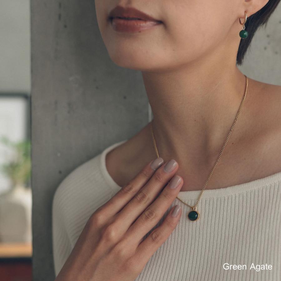 オーバル 天然石 ステンレス ネックレス アゲート 瑪瑙 グリーン タイガーアイ ナチュラル パワーストーン304 ステンレスネックレス |  | 02