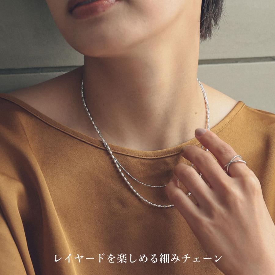 Silver925 デザインカットチェーン ネックレス 細み 華奢 ショート レイヤード アレルギー シルバー925 |  | 05