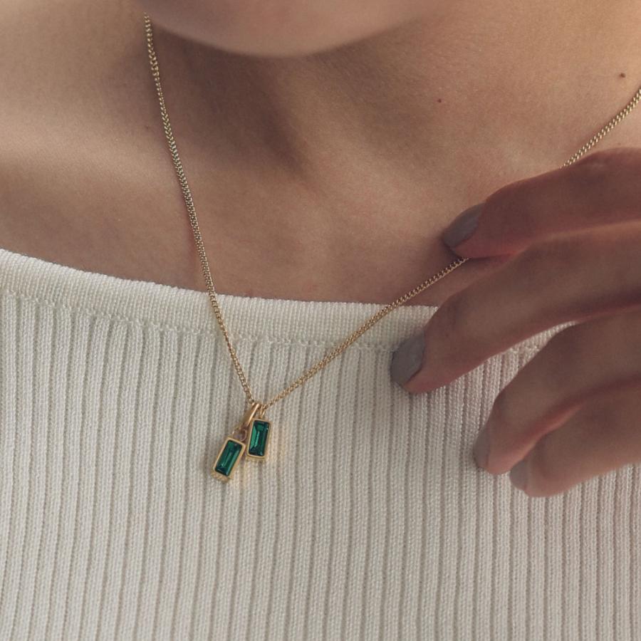 ツイン レクタングル サージカル ステンレス ネックレス グリーン 316L |  | 02