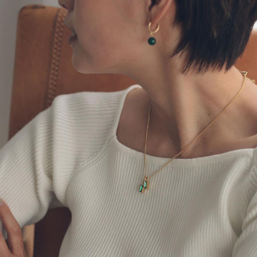 ツイン レクタングル サージカル ステンレス ネックレス グリーン 316L |  | 03