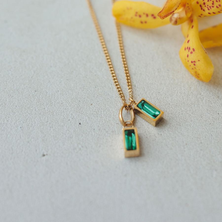 ツイン レクタングル サージカル ステンレス ネックレス グリーン 316L |  | 07