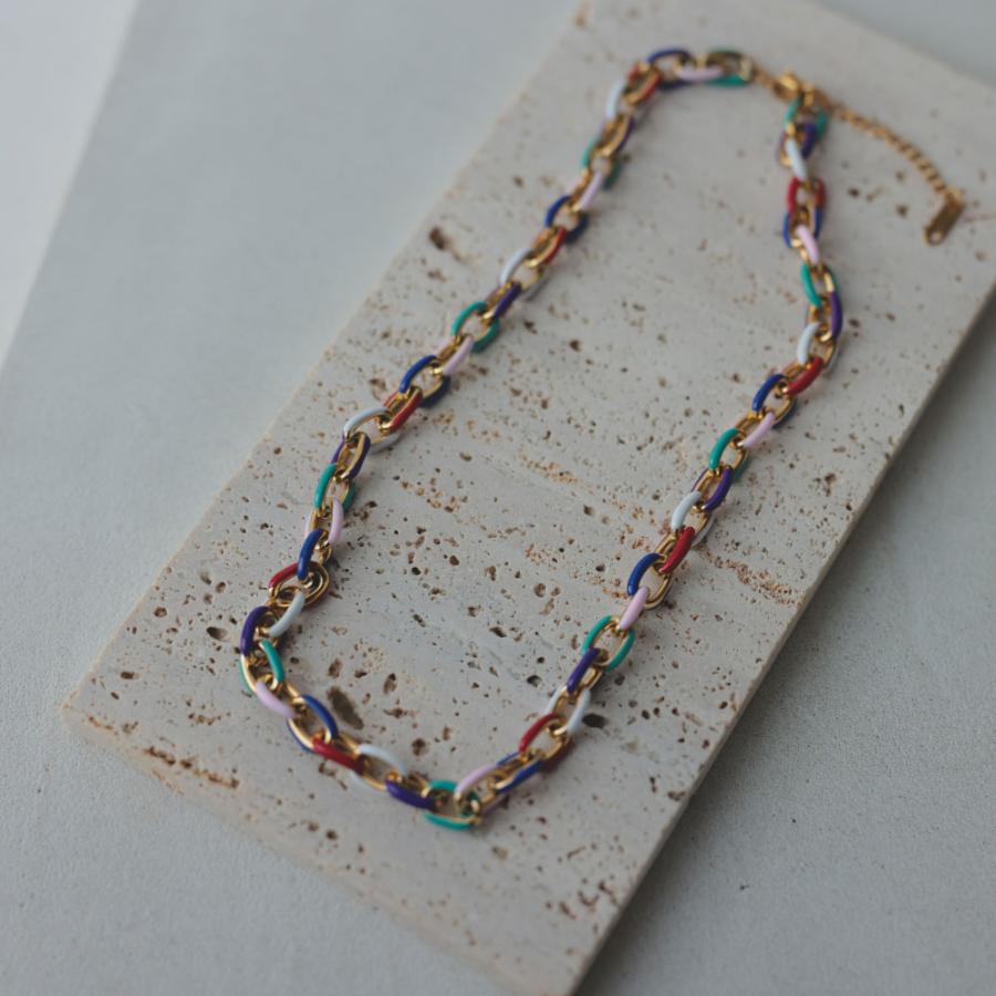 サージカル ステンレス マルチカラー チェーンネックレス 316L カラフル sus316l アレルギー エナメル |  | 03