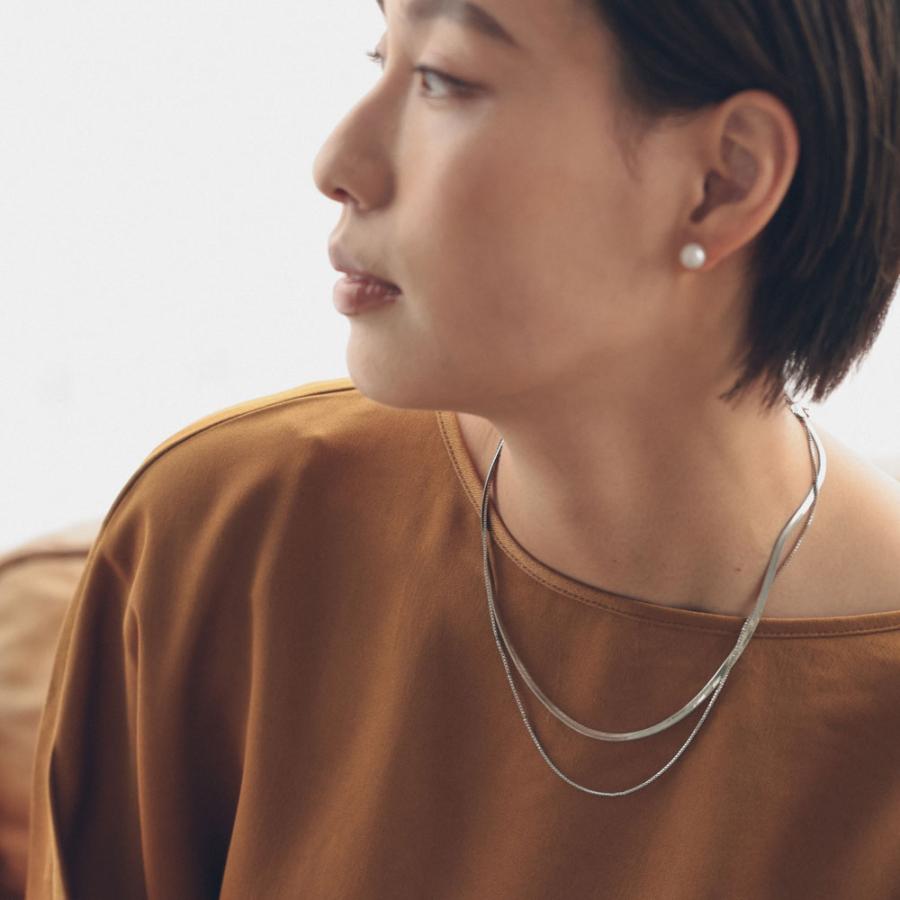 ステンレス 2連 ダブルチェーンネックレス ベネチアチェーン ヘリンボーン チェーン トレンド レイヤード |  | 04