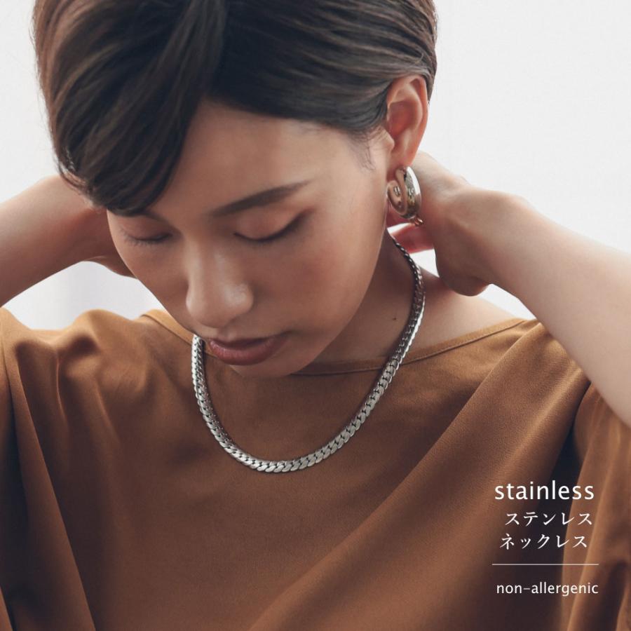 ステンレス ワイド チェーン ネックレス チョーカー スネークチェーンネックレス |  | 01