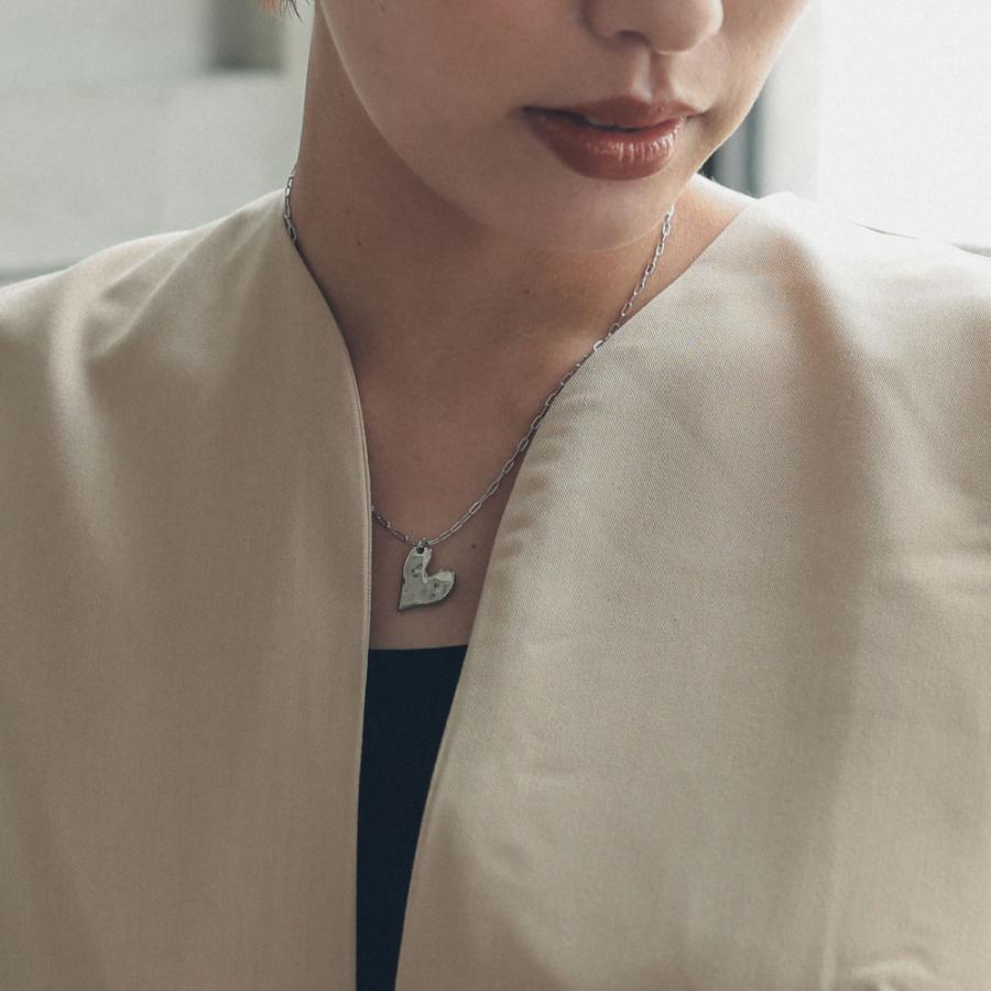 ステンレス カットハートネックレス メタル シルバー ゴールド |  | 01
