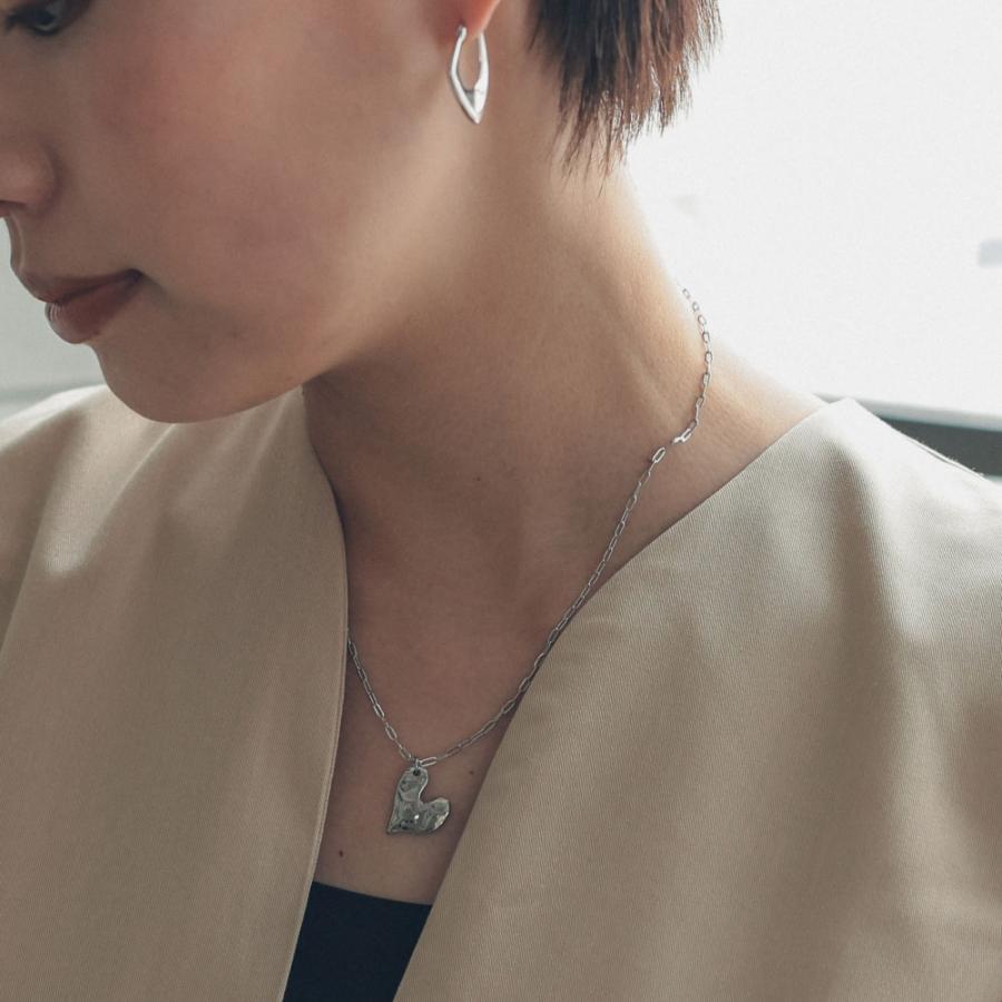 ステンレス カットハートネックレス メタル シルバー ゴールド |  | 02
