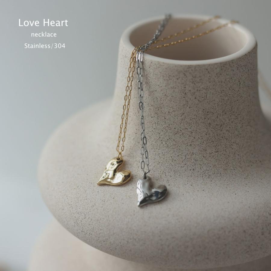 ステンレス カットハートネックレス メタル シルバー ゴールド |  | 04