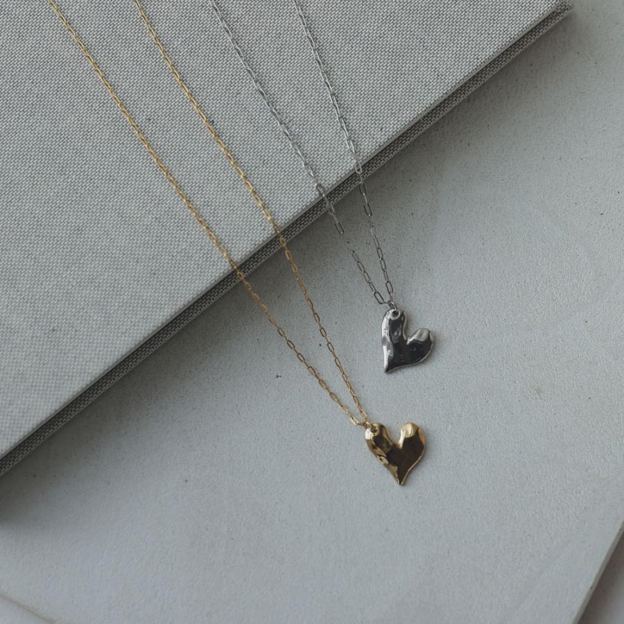 ステンレス カットハートネックレス メタル シルバー ゴールド |  | 08
