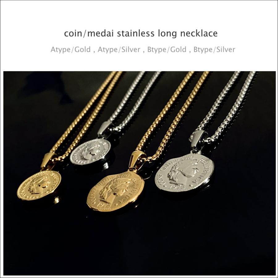 コイン メダイ サージカルステンレス ネックレス 60cm 70cm 長さ変更可 ロング ミドル ショート |  | 03
