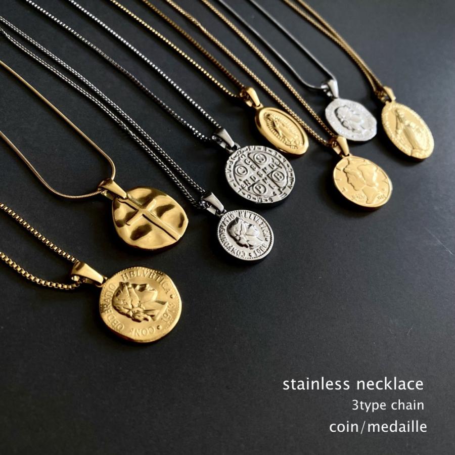 コインネックレス ステンレス ショート メダイ ベネチアン  喜平 スネイク SUS304 SUS316L ゴールド シルバー | 