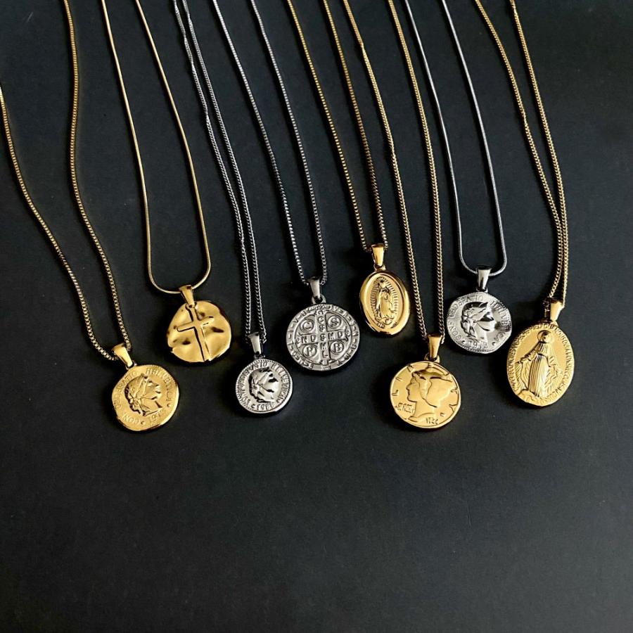 コインネックレス ステンレス ショート メダイ ベネチアン  喜平 スネイク SUS304 SUS316L ゴールド シルバー |  | 01