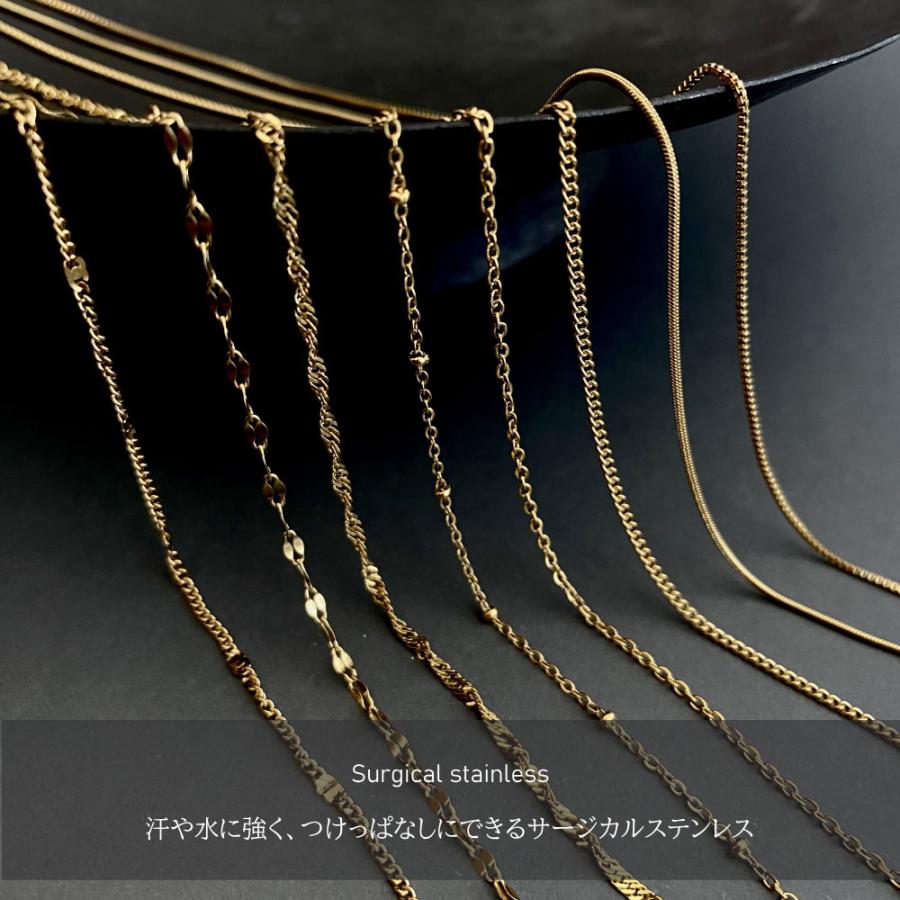 サージカルステンレス デザイン チェーン ネックレス 8タイプ シルバー