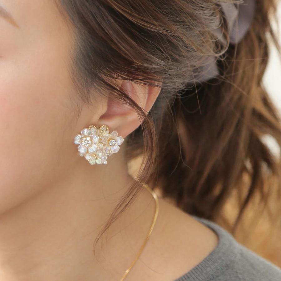 NEWシェルブーケロンピアス/イヤリング 低アレルギー チタンポスト クリップ |  | 01