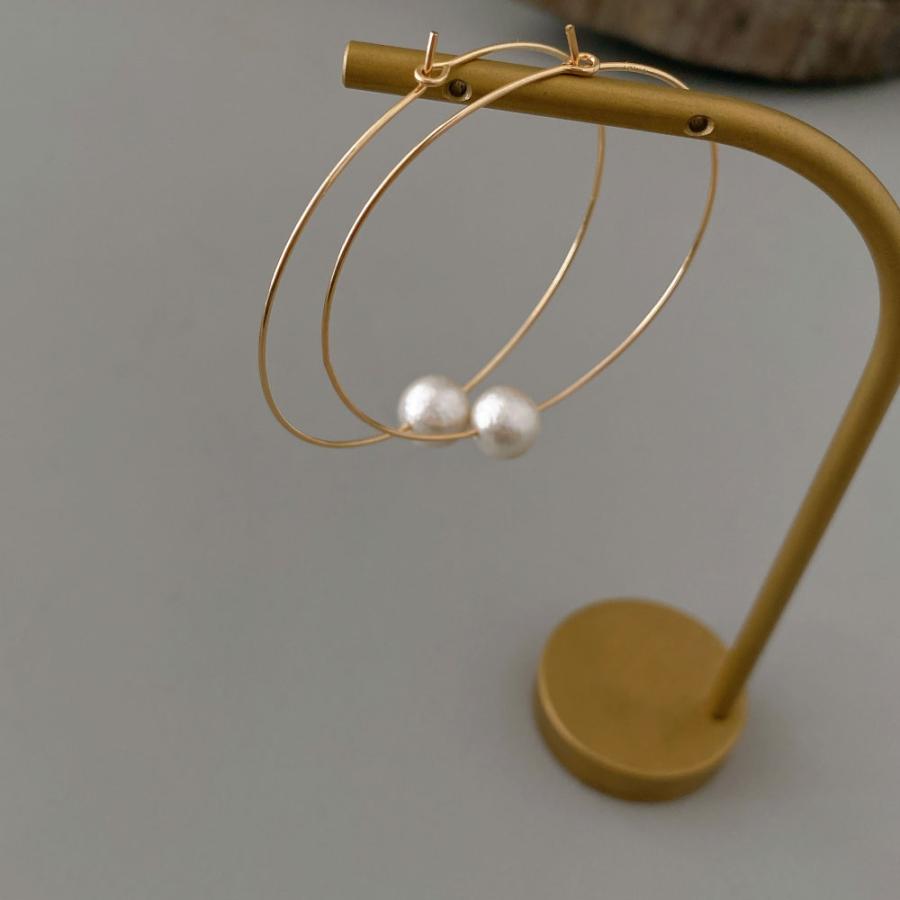 K14GFフープ×コットンパールピアス 清楚で優しいフェイスラインをつくる |  | 07