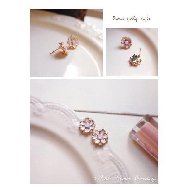 Cuteなプチフラワーピアス SWAROVSKIローズウォーターオパール |  | 02