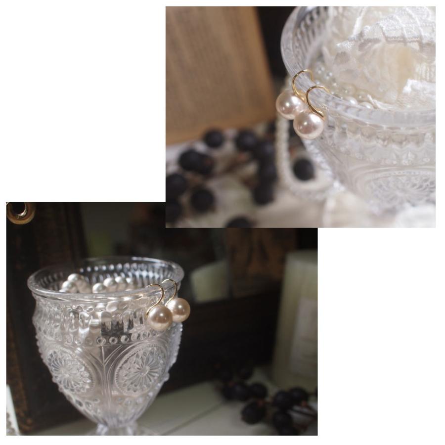 Cuiller　ホワイトパールピアス / イヤリング《8ミリ/10ミリ》 フェイスラインを美しく魅せるスプーンフック |  | 11