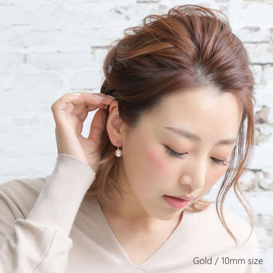 Cuiller　ホワイトパールピアス / イヤリング《8ミリ/10ミリ》 フェイスラインを美しく魅せるスプーンフック |  | 06