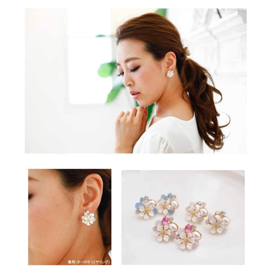 ホワイトゴールドリーフフラワークリップピアス エアリークリップオンピアス】10Kホワイトシェルフラワーピアス