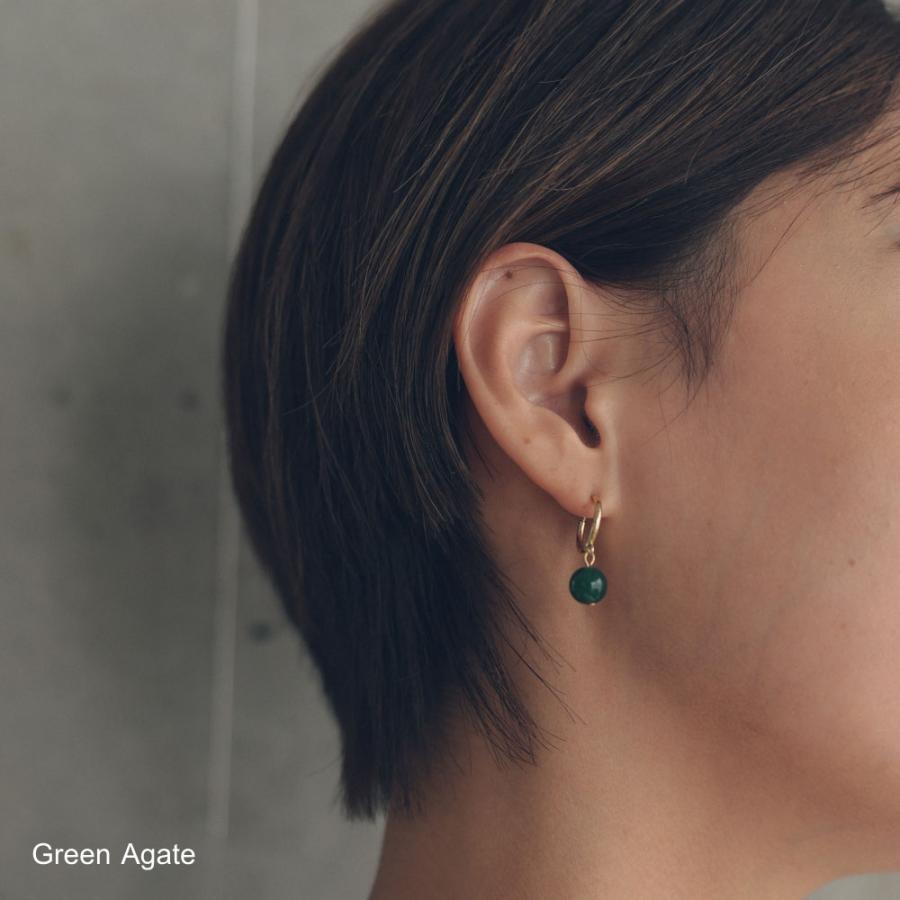 天然石 ラウンド ピアス イヤリング 1粒 8mm 16種類 ナチュラル 日本製 ニッケルフリー K14GP 淡水パール オニキス クォーツ |  | 08