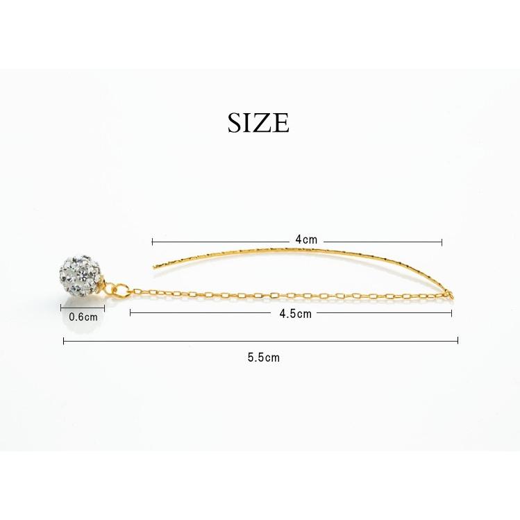 パヴェボール 6mm アメリカンピアス ラインストーン ゴールド / シルバー あずきチェーン クリア パヴェ |  | 12