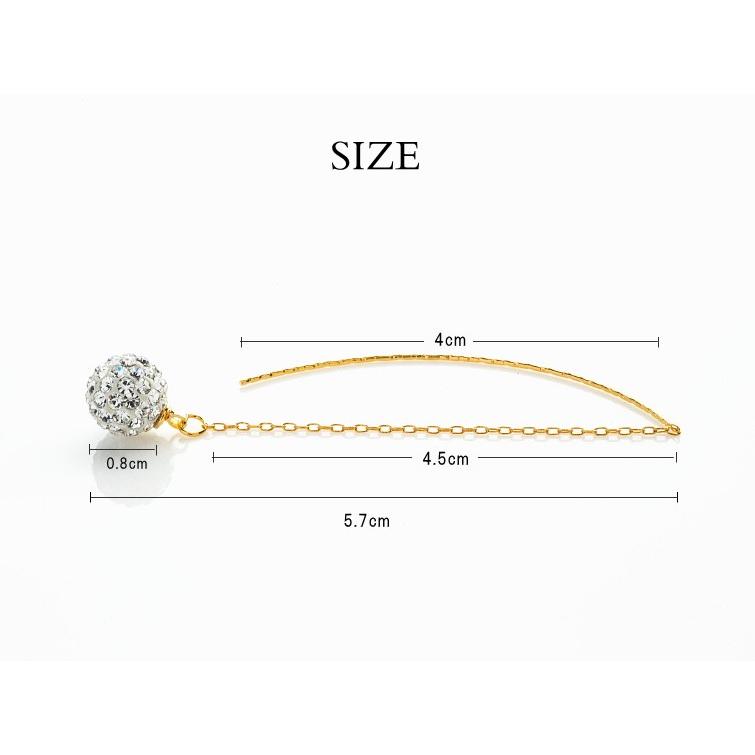 パヴェボール 8mm アメリカンピアス ラインストーン ゴールド / シルバー あずきチェーン クリア パヴェ |  | 12