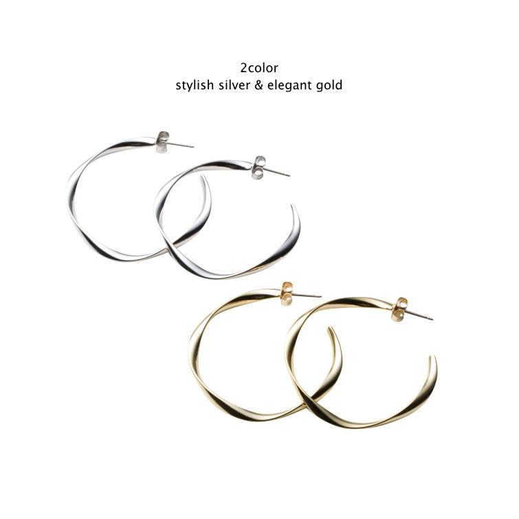 ツイスト フープピアス / イヤリング ゴールド 低アレルギー チタンポスト |  | 11