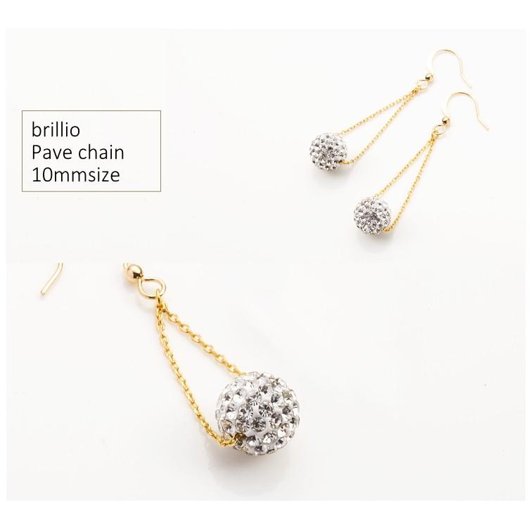 10mm パヴェボール チェーン ピアス イヤリング 10mm 3cm 4cm 日本製 オリジナルデザイン |  | 03