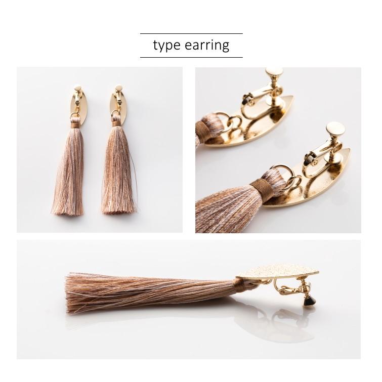 ロングタッセル ピアス イヤリング コンビネーションデザイン メタルプレート フリンジ |  | 06