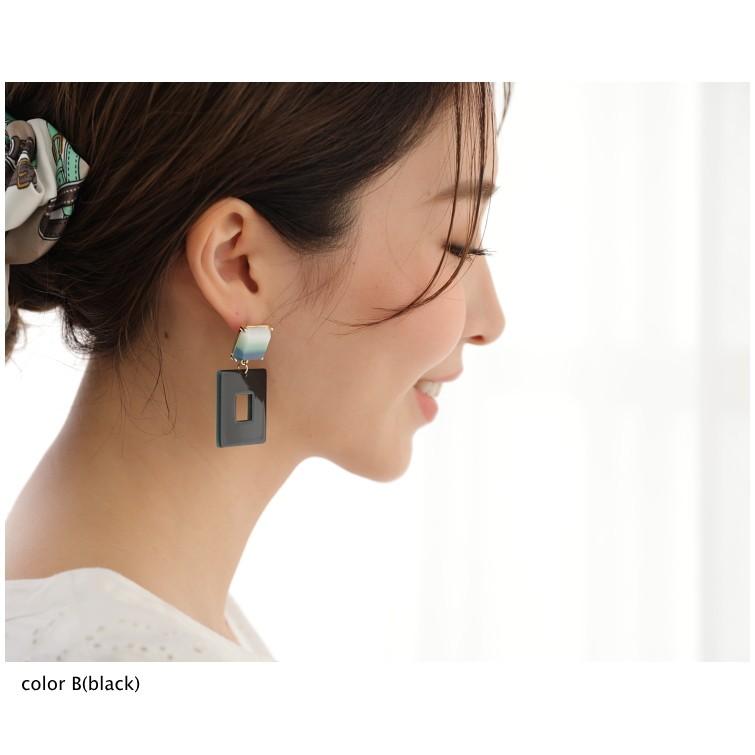 スクエアピアス レトロ モード つや感 ミルキーカラー ライトベージュ アイボリー |  | 05