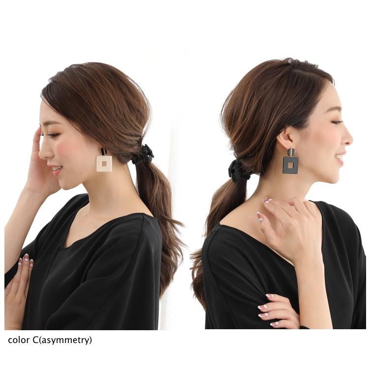 スクエアピアス レトロ モード つや感 ミルキーカラー ライトベージュ アイボリー |  | 07