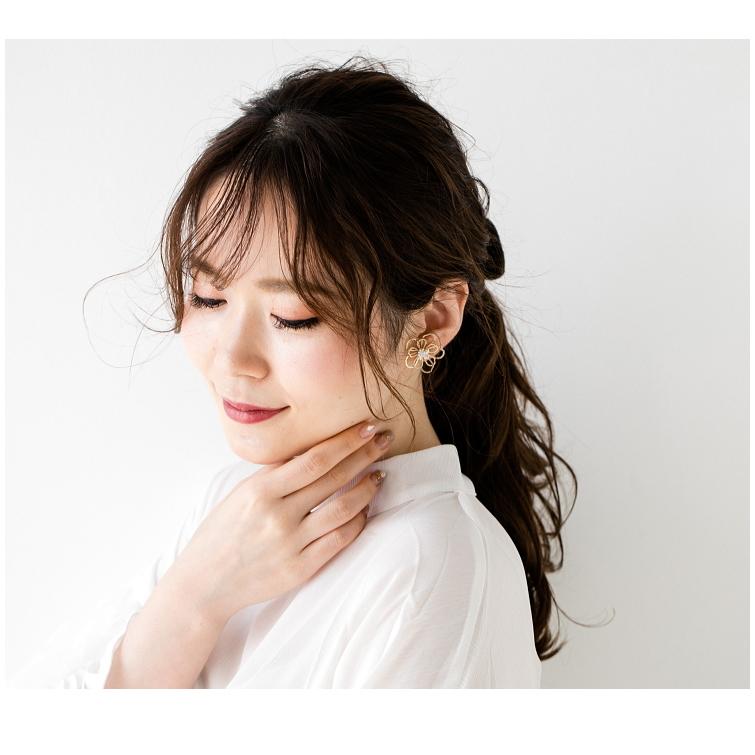 バイカラー フラワー ピアス イヤリング Ｓサイズ つや消し マット |  | 04