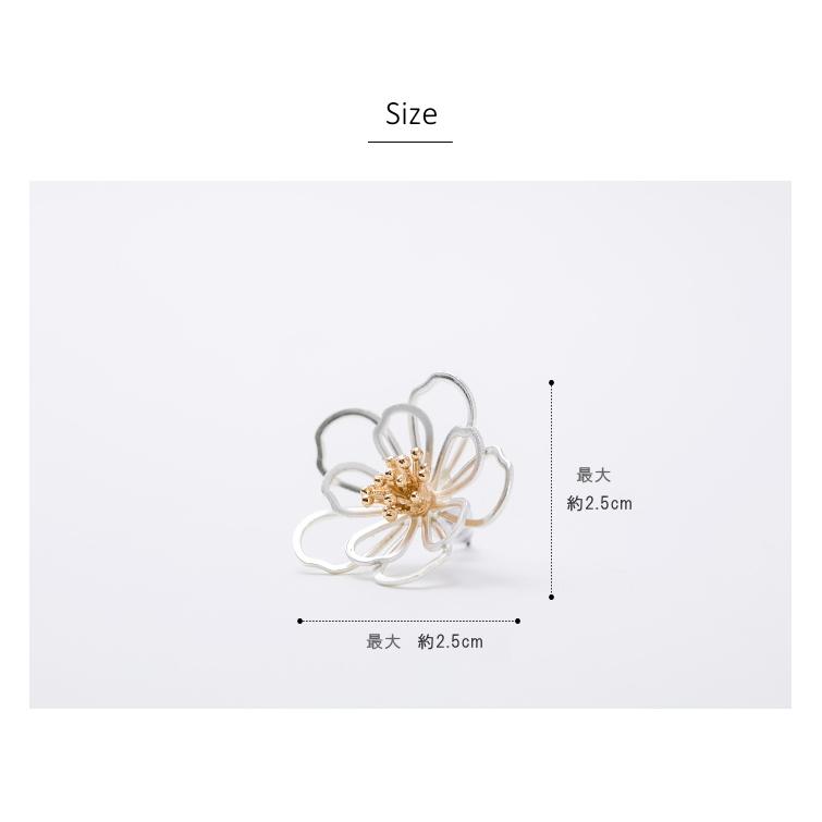 バイカラー フラワー ピアス イヤリング Ｓサイズ つや消し マット |  | 06