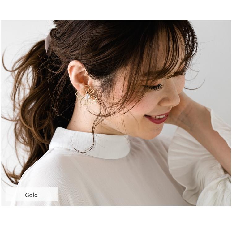 バイカラー フラワー ピアス イヤリング Lサイズ つや消し マット |  | 04