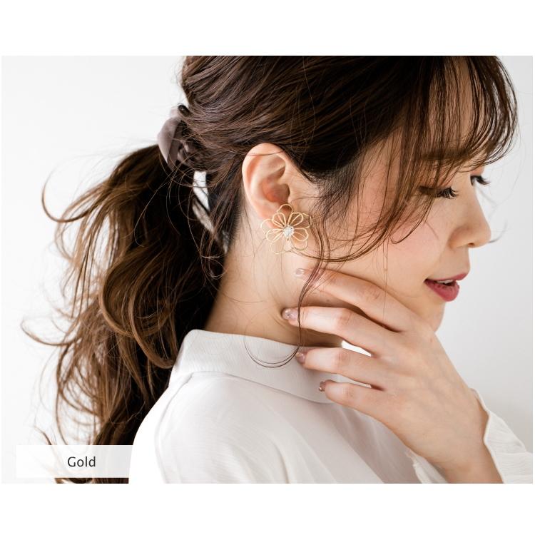 バイカラー フラワー ピアス イヤリング Lサイズ つや消し マット |  | 05