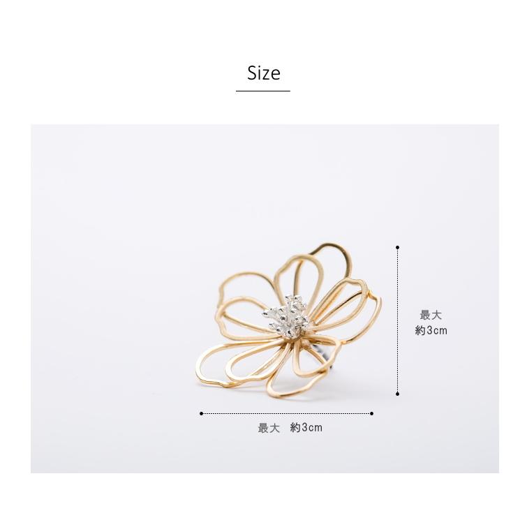 バイカラー フラワー ピアス イヤリング Lサイズ つや消し マット |  | 08