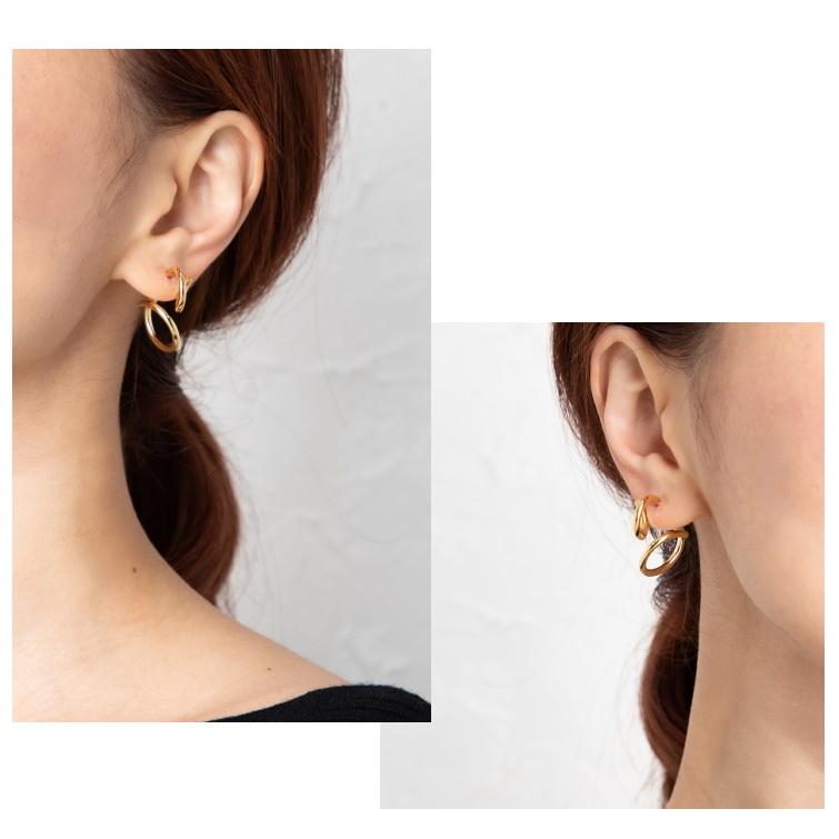 ダブルサークルピアス 2Wayデザインキャッチ メタルリング |  | 04
