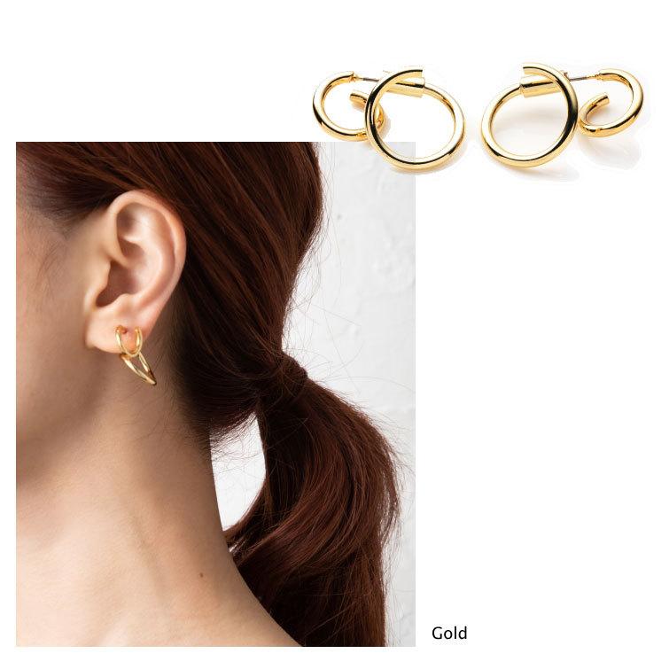 ダブルサークルピアス 2Wayデザインキャッチ メタルリング |  | 05